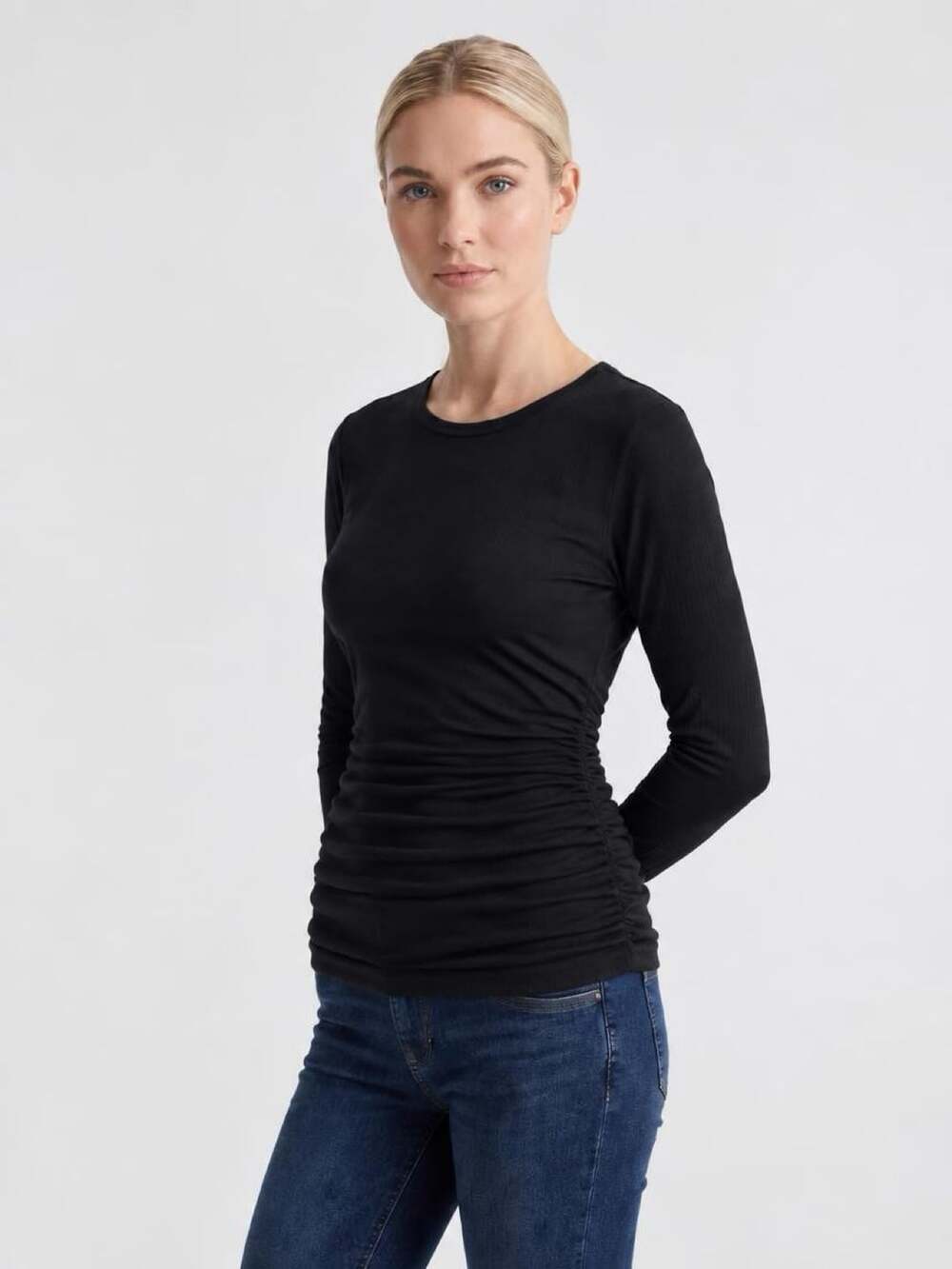 Ekouaer Maternity Top Size L Black Long Sleeve Ribbed